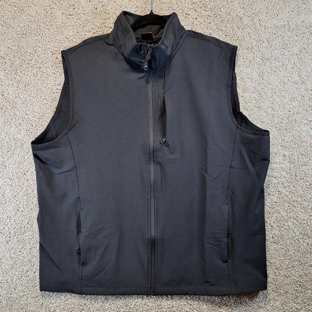 32 Degrees Vest Mens XXL Black Heat Softshell Full Zip Pockets Gorpcore Outdoor